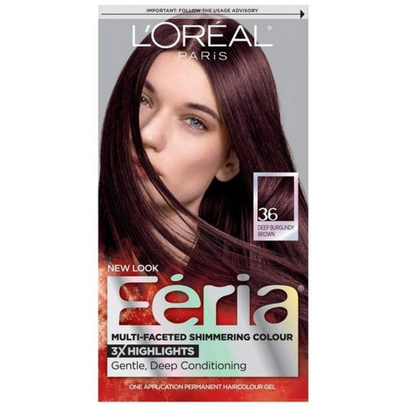 L'Or�al Paris Feria Permanent Hair Color, 36 Chocolate Cherry (Deep Burgundy Brown)