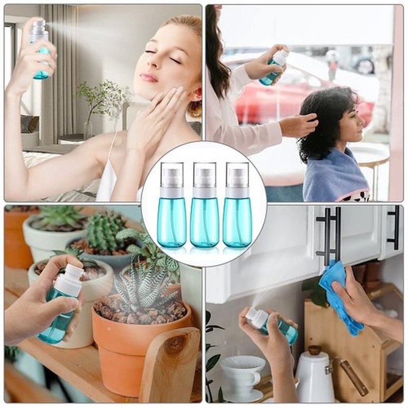 Cosywell Spray Bottle for Hair TSA Approved 2oz 60ml 3 Pack Leak Proof Travel Spray Bottle Empty Refillable Small Spray Bottles for Perfume Essential Oils Toners Rose Water Cosmetics (3Green)
