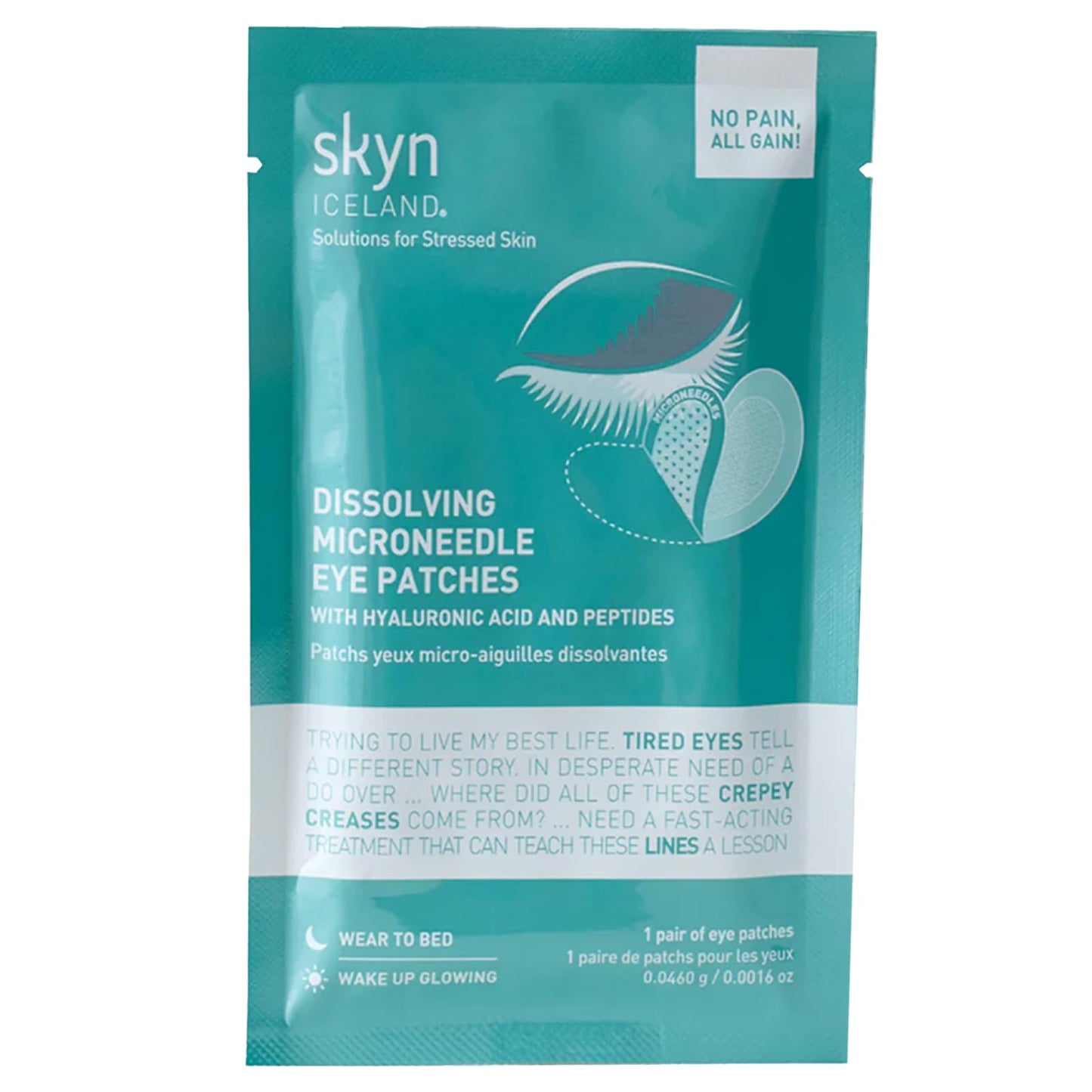 Skyn ICELAND Microneedle Eye Patches With 39% Hyaluronic Acid and Peptides