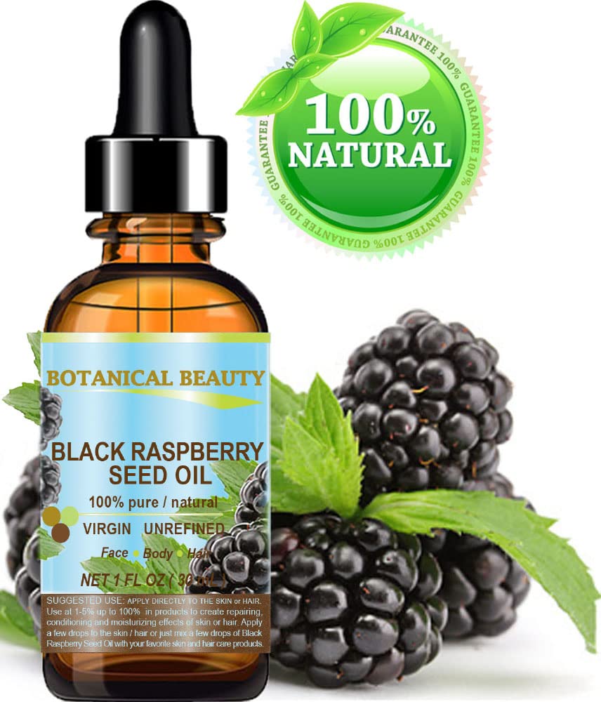 Botanical Beauty BLACK RASPBERRY SEED OIL 100% Pure Natural Undiluted Virgin Unrefined Cold Pressed Carrier Oil for Face, Skin, Hair, Lip, Nails (1 Fl Oz 30 ml)