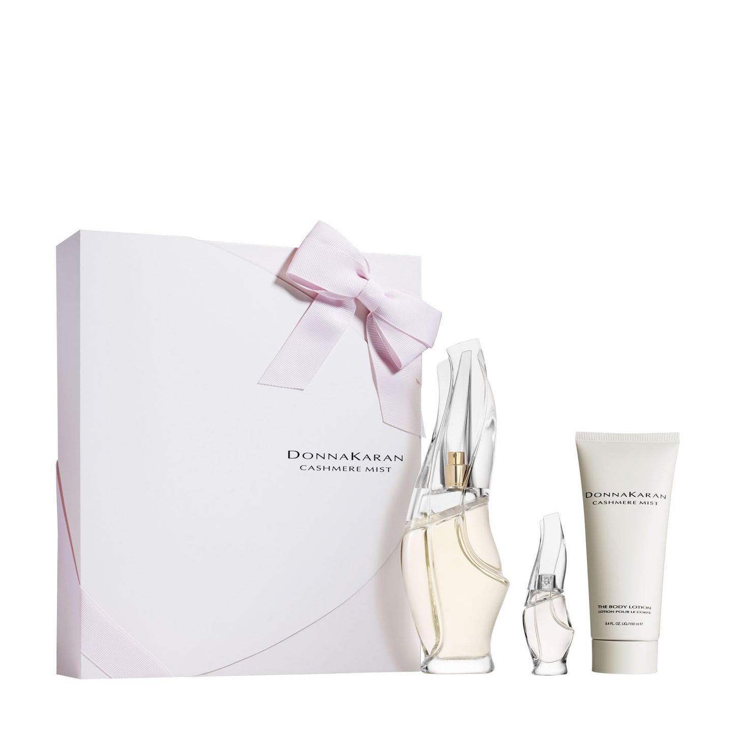 Donna Karan Cashmere Mist Eau de Parfum Everything Cashmere 3 Piece Gift Set For Women - Perfume Spray 3.4 Fl. Oz., Perfume Spray Deluxe Mini 0.17 Fl. Oz., & Body Lotion 3.4 Fl. Oz.