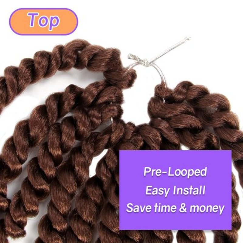 LOCSBYHAND 30 Inch Long Pre-looped/twisted Passion Twist Crochet Hair 4 Packs for Mixed-color Using (4 Packs, 30#/Medium Dark Brown)