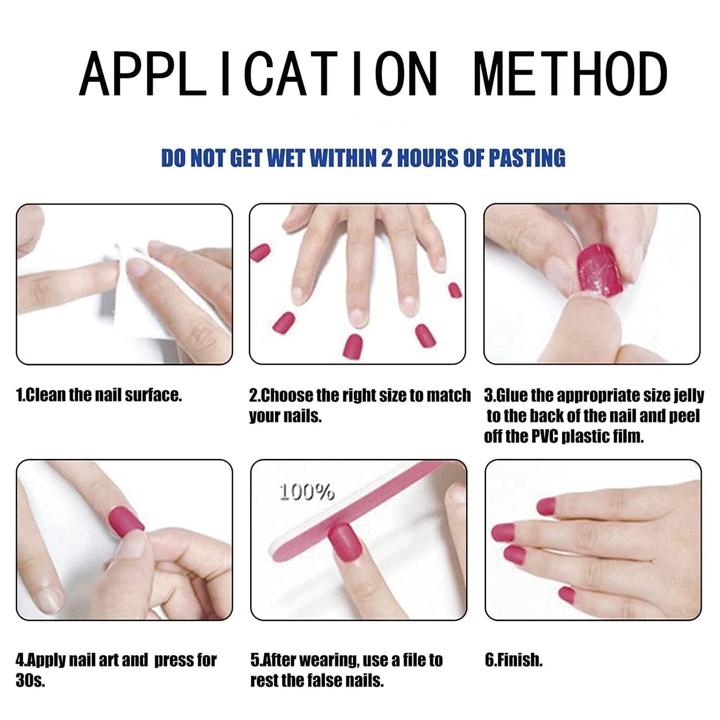 24Pcs Cute Press on Nails Square Short Fake Nails Solid Color Glue on Nails Cat Claw False Nails with Designs Valentine's Day Acrylic Nails Glossy Artificial Stick on Nails for Women Girls