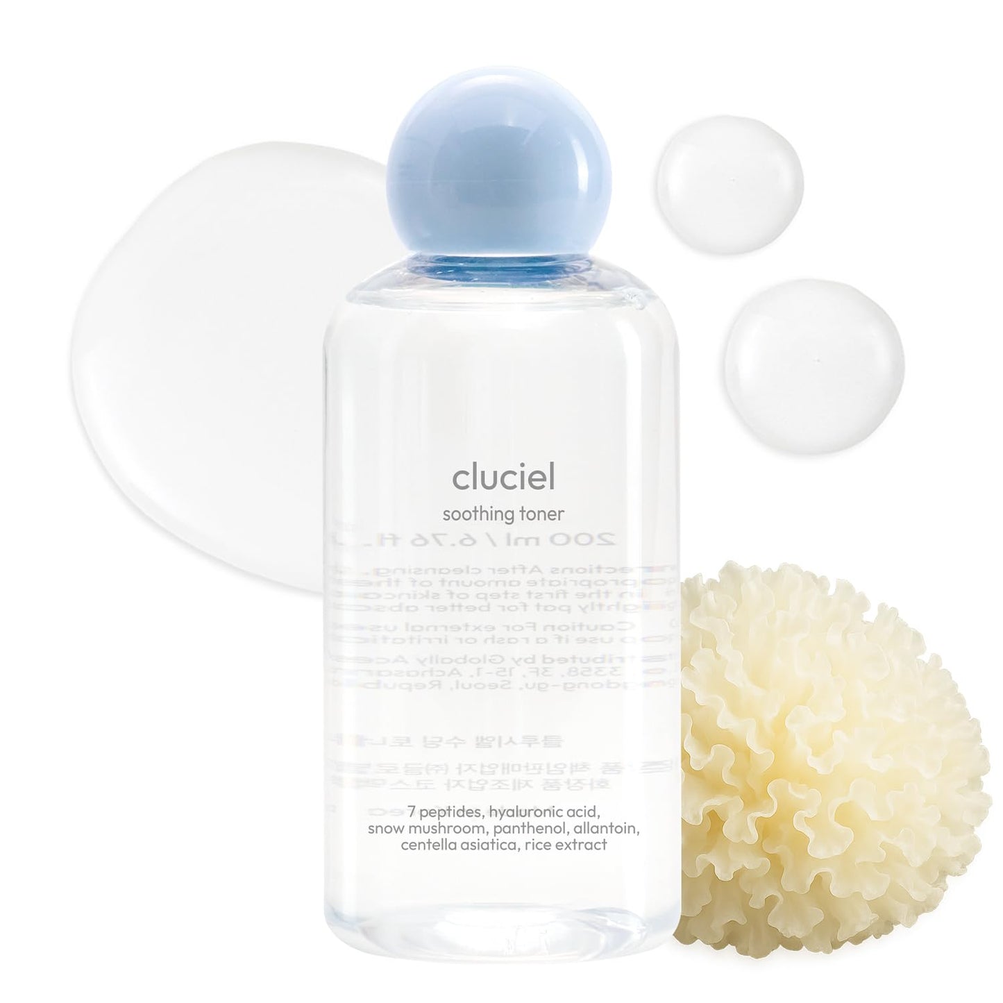 cluciel Soothing Toner I Soothing pH-Balanced Toner, Light-Weight, Calms Skin, Refreshing, Hydrating, Gentle Exfoliator, Cruelty Free (200ml / 6.76 fl.oz)