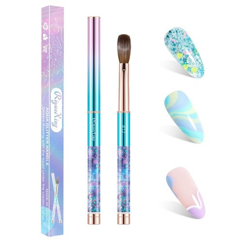 100% Kolinsky Acrylic Nail Brush- Size 12 Professional Nail Brush for Acrylic Application Acrylic Powder Brush for Nail Art DIY Home Salon Nail Manicure (Blue)