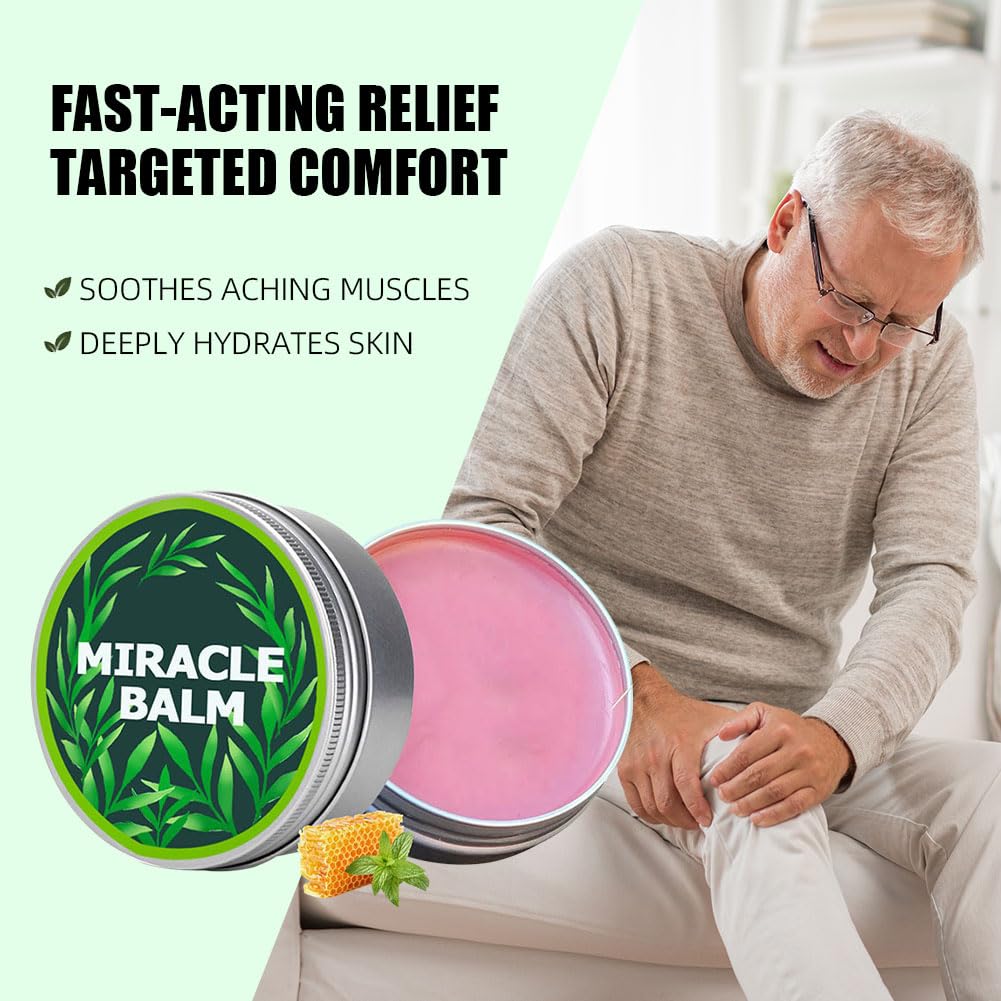 Wenrny Natural Miracle Balm, Miracle Balm for Swollen Legs, Natural Ingredients, Soothing Joint Cream for Back, Hands, Feet and Body, Improves Joint Comfort, Relaxed and Comfortable (A, 1Pcs)