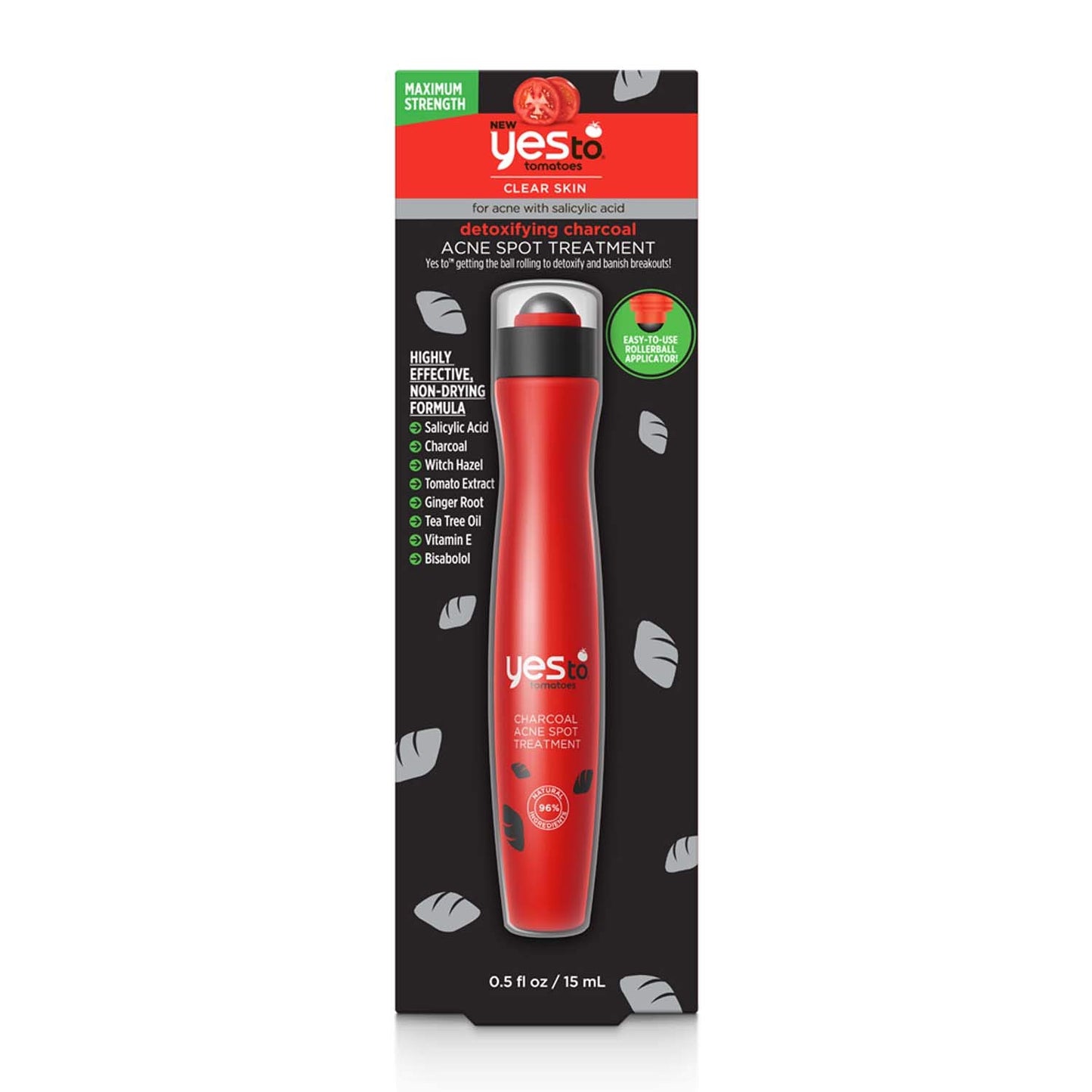 Yes To Tomatoes Spot Treatment, Detoxifying Formula To Help Banish Pimples While Reducing Redness, With Salicylic Acid & Charcoal, Natural, Vegan &CrueltyFree, 0.5 Fl Oz