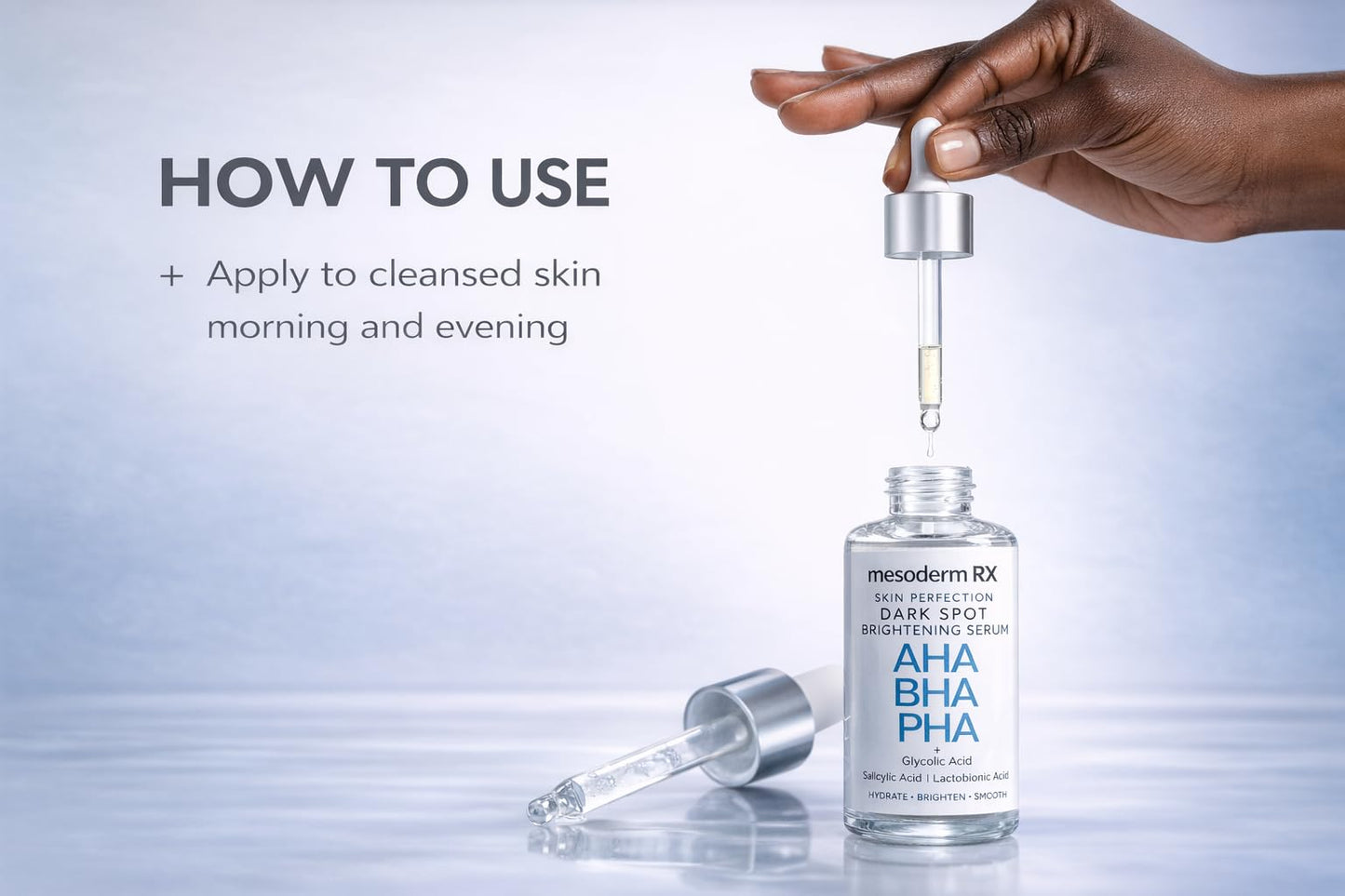 Mesoderm RX DARK SPOT Brightening Serum, Dark Spot Corrector for Uneven Skin and Pigment Spots- formulated with Glycolic, Salicylic, & PHA Exfoliating Acids - Tone-Evening Skin Brightener