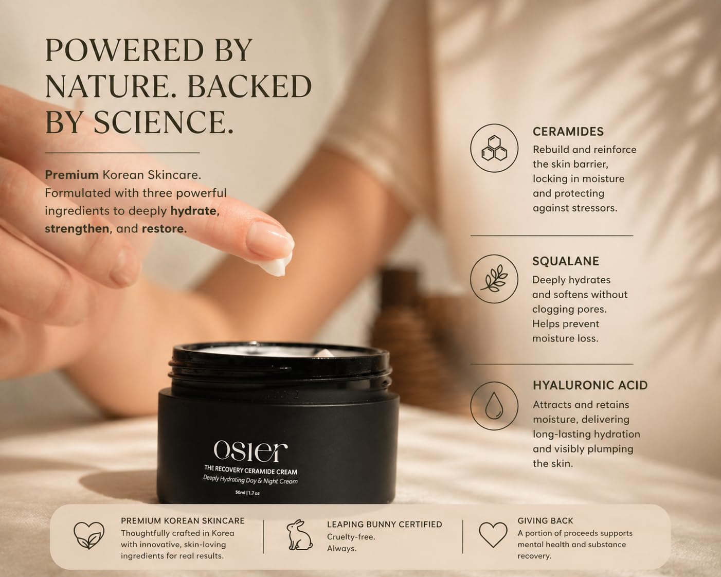 Osier The Recovery Ceramide Cream | Korean Skincare | Facial Moisturizer