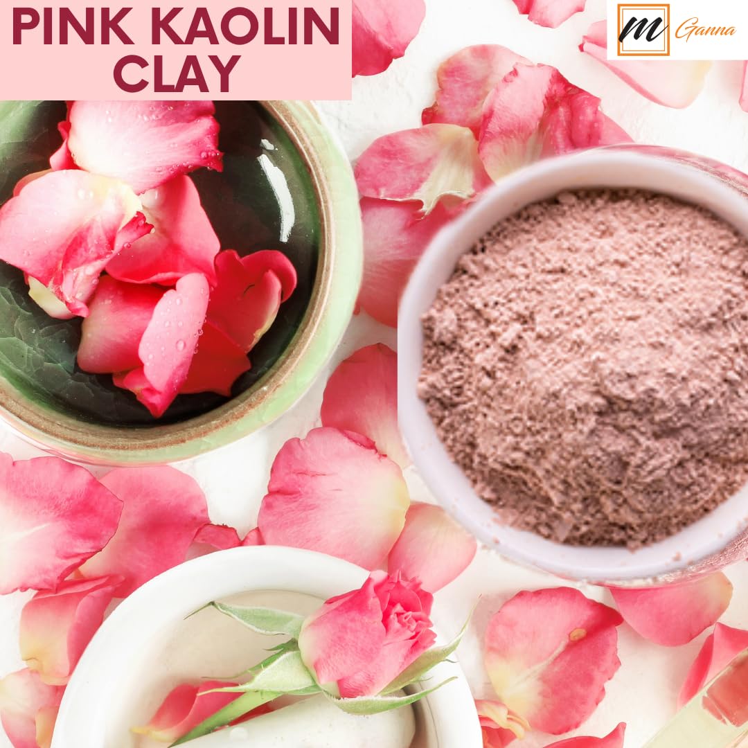 mGanna 100% Natural Rose Clay/Pink Kaolin Clay Powder for Facial Masks, Creams and Soap Making 100 GMS / 0.22 LBS