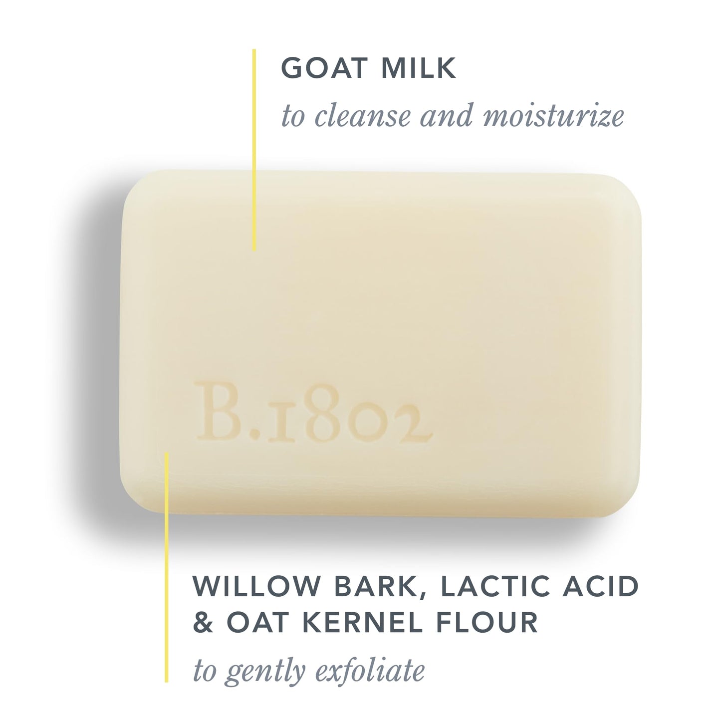 Beekman 1802 Smooth Lactic Acid & Willow Bark Goat Milk Scrub Bar Soap - Fragrance Free - 9 oz - Lactic Acid and BHA alternative - Smooths Rough Skin - Good for Sensitive Skin - Cruelty Free