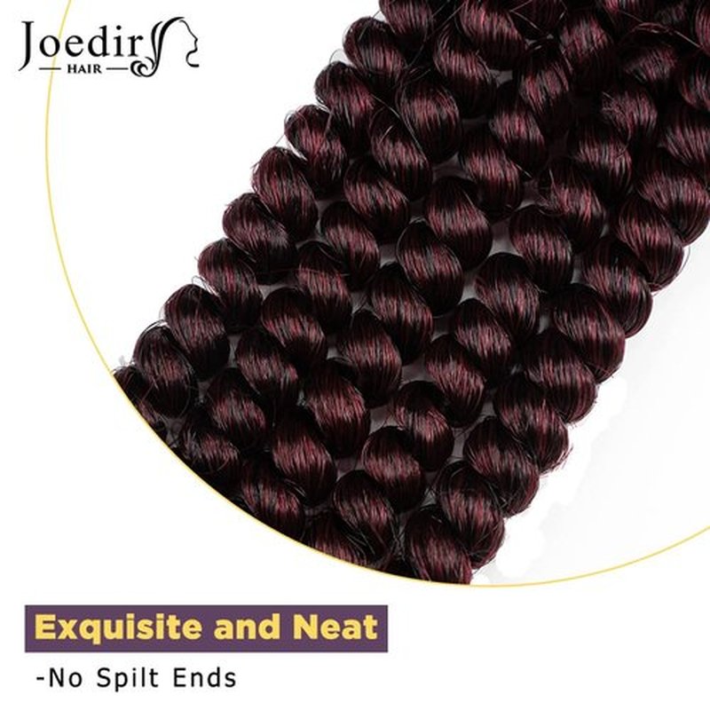 JOEDIR HAIR Spring Twist Crochet Hair 8 Inches 8 Pieces/Pack Ombre Red Synthetic Spring Curl for Black Women Brading Hair Extension (Color:T1B/118)