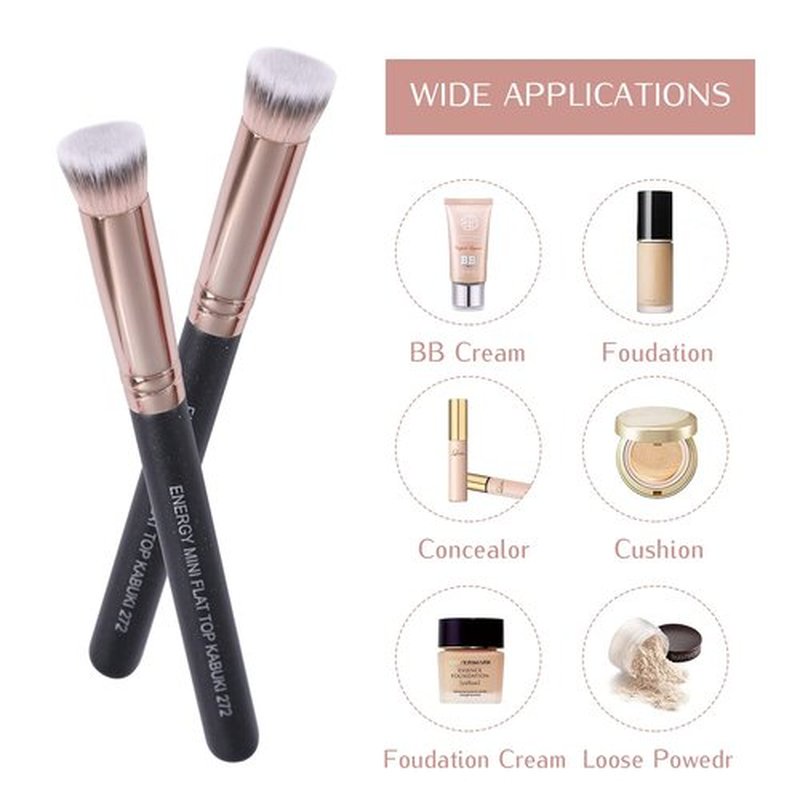 ENERGY Under Eye Concealer Brush Mini Flat Top Kabuki Foundation Brush with Synthetic Bristles for Concealing,Blending,Setting,Buffing with Powder,Liquid,Cream Cosmetics,Vegan Makeup Brush