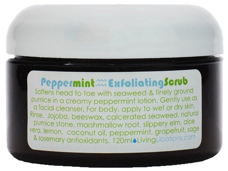 Organic Peppermint Exfoliating Scrub - Natural Wildcrafted Clean Beauty | 4 oz (120 ml)
