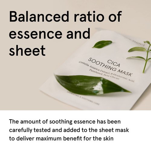ONE THING CICA Soothing Mask 5 Sheets | Centella Asiatica HA Hyaluronic Acid Facial Sheet Mask, Calming Hydrating Soothing Moisturizing Pack, Irritated Sensitive Dry Skin Relief | Korean Skin Care