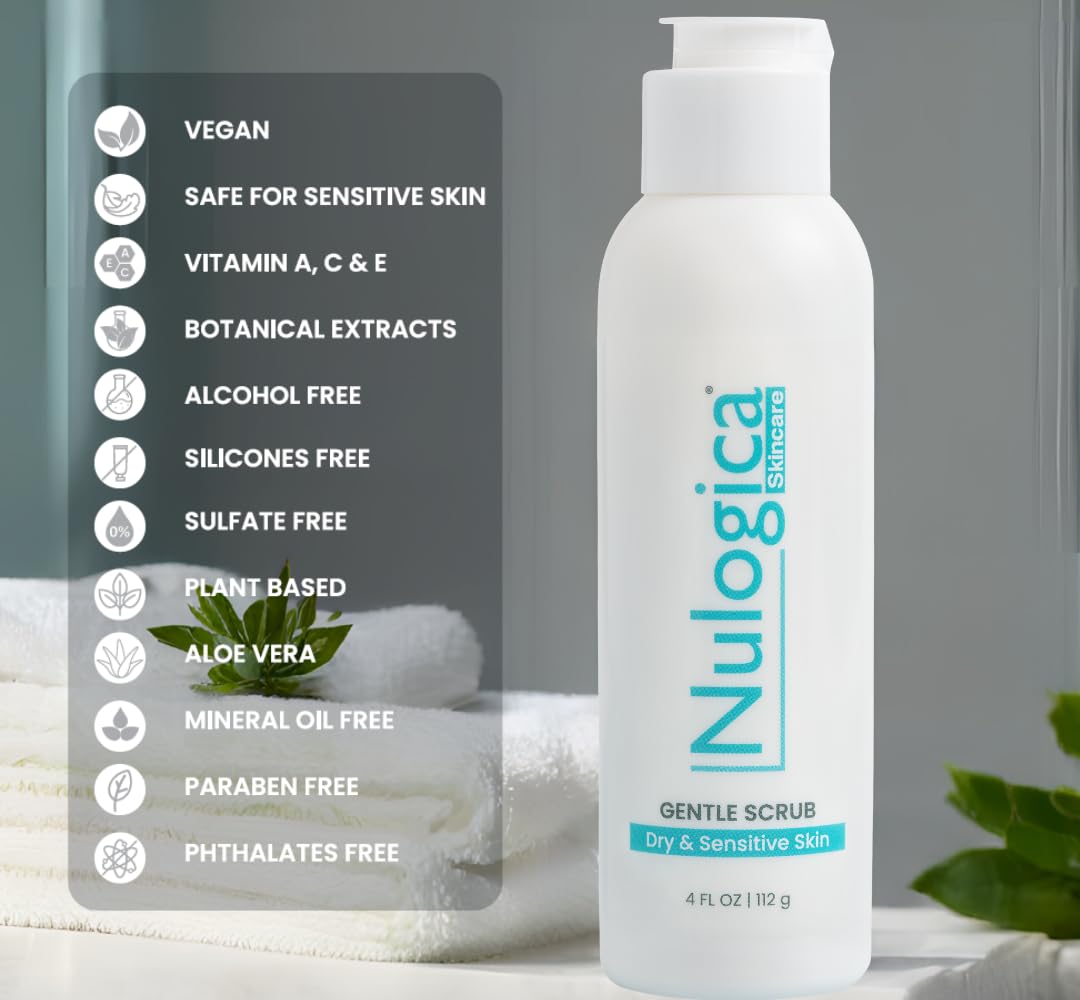 Nulogica Gentle Scrub | Daily Exfoliator | Vegan | Facial Scrub