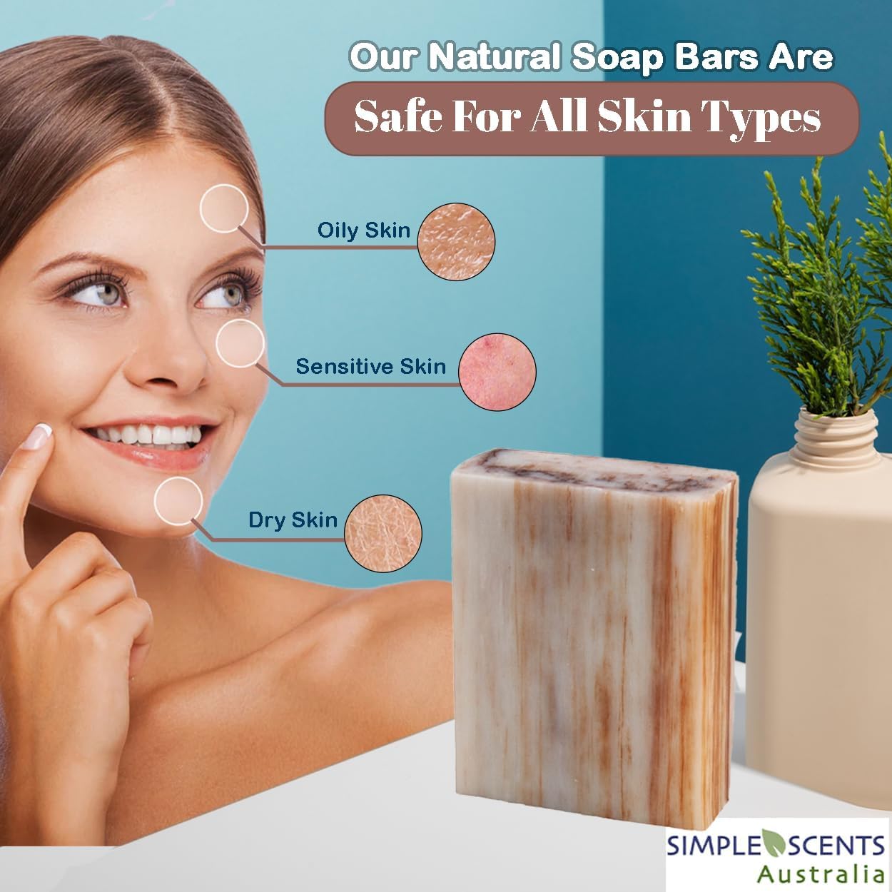 SSA White Orchid & Lily Scented Natural Soap Bars (5 Bars Pack), 3.5oz Moisturizing Triple Milled Soap Bars Enriched with Shea Butter, Non Toxic Pure Plant Oil Bath & Body Wash Bars for Men & Women
