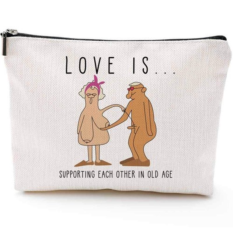 Fun Gifts for Her, 10th 15th 20th 25th 30th 35th 40th 45th 50th 55th 60th 70th 80th 90th Anniversary, Anniversary Wedding Gifts for Wife - Makeup Travel Case, Makeup Bag Gifts