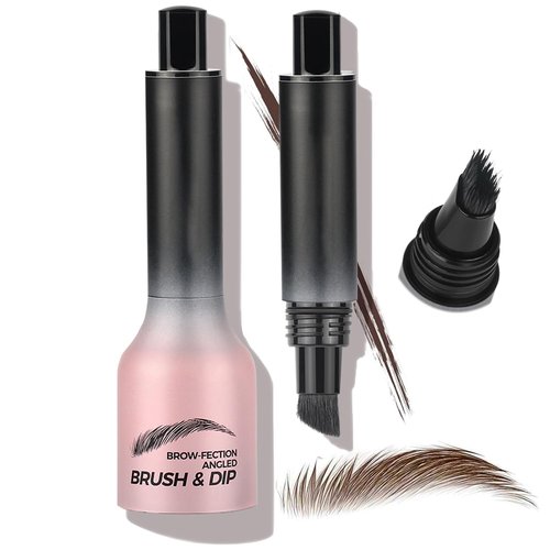 Revorie Brow-Fection Angled Brush & Dip Liquid Eyebrow Gel, Brow Lamination & Powder Pen, Eyebrow Hair Stroke Brush, Wild Eyebrow Pencil Waterproof Long Lasting Quick Drying (#03 Auburn)