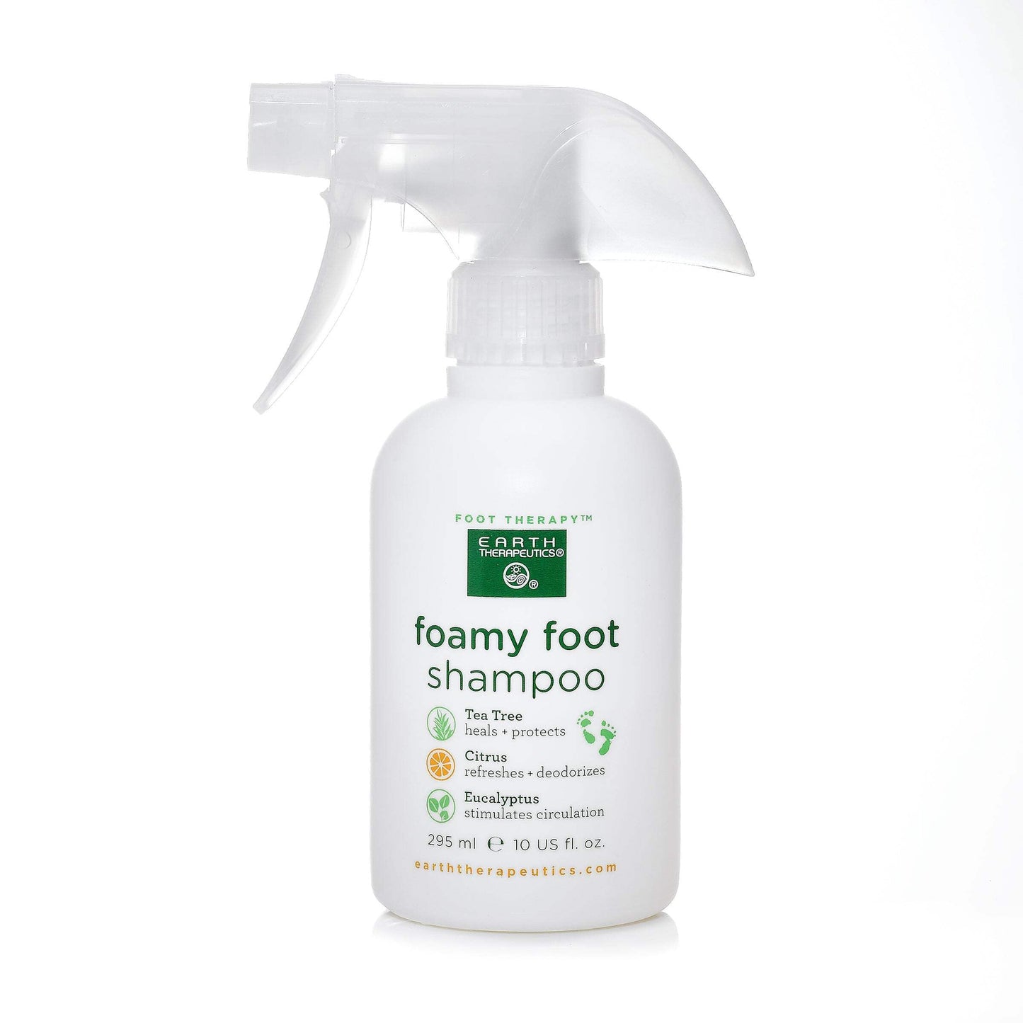 Earth Therapeutics Foamy Foot Shampoo with Citrus, Eucalyptus, and Tea Tree Oil for Deodorizing and Refreshing Feet