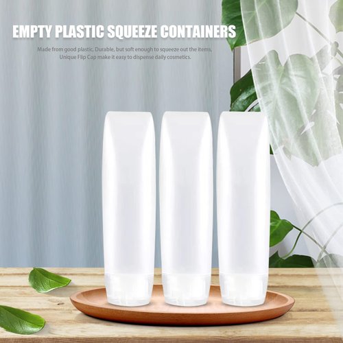 YXC 12PCS PE Travel Size Bottles 2oz Squeeze Bottles With labels Leak Proof BPA Free Refillable Tubes Travel TSA Approved Containers For Toiletry Toothpaste Container Travel Bottles For Toiletries