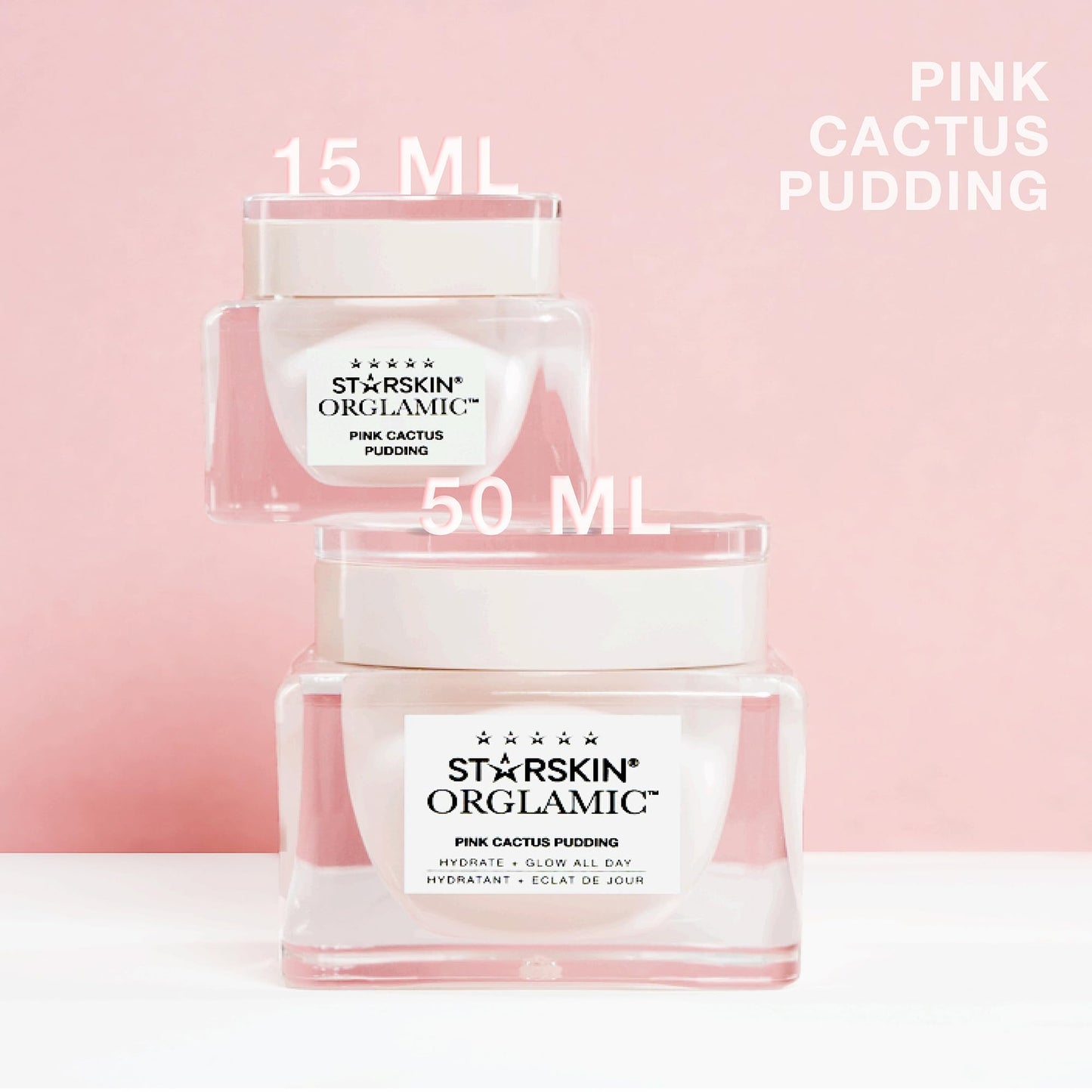 STARSKIN Orglamic Pink Cactus Pudding, Hydrating & Nourishing Cream for all Skin Types, 99.3% Natural with Prickly Pear Cactus Seed Oil & Hyaluronic Acid, Luxurious Glow Moisturizer, K-Beauty - 50ml