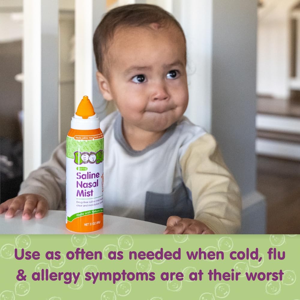 Boogie Wipes - Saline Nasal Spray Mist for Kids, Fresh - 3.1 Oz (3 Pk)