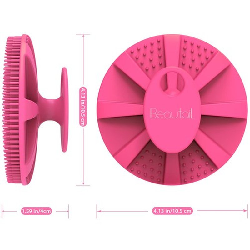 Silicone Body Scrubber Shower Bath Brush, More Hygienic Than Traditional Loofah, Lather Nicely, Long Lasting, Gentle Exfoliating for Women Men Baby Sensitive Skin, 1 Pack, Rose