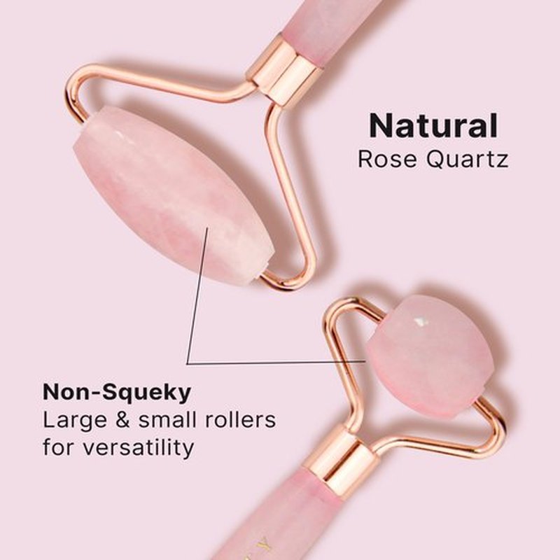 Rose Quartz Face Roller - Relaxation Gifts for Women, Skin Care Tools for Fine Lines and Wrinkles, Stocking Stuffers for Her, Beauty Gift Ideas, Face Massager Tools, Self Care Gifts for Women