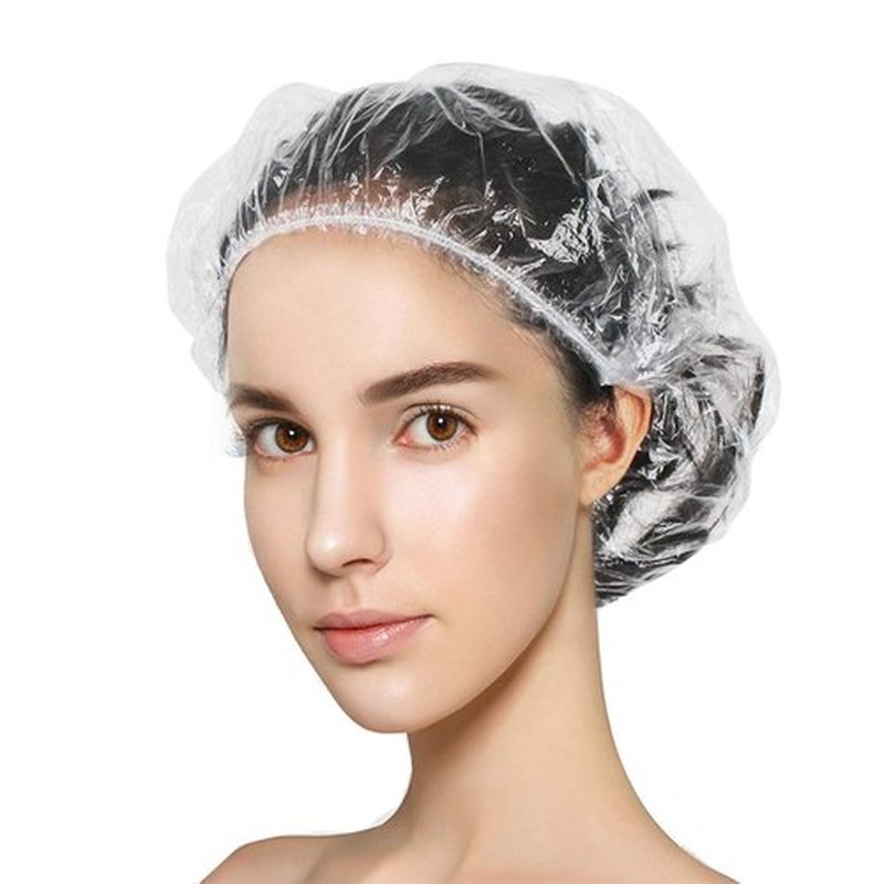 Years Calm 70PCS Disposable Shower Caps, Clear Shower Caps for Travel, large Plastic Hair Caps for Women, Home Use, Hotel (large Size 20.5") (70PCS)