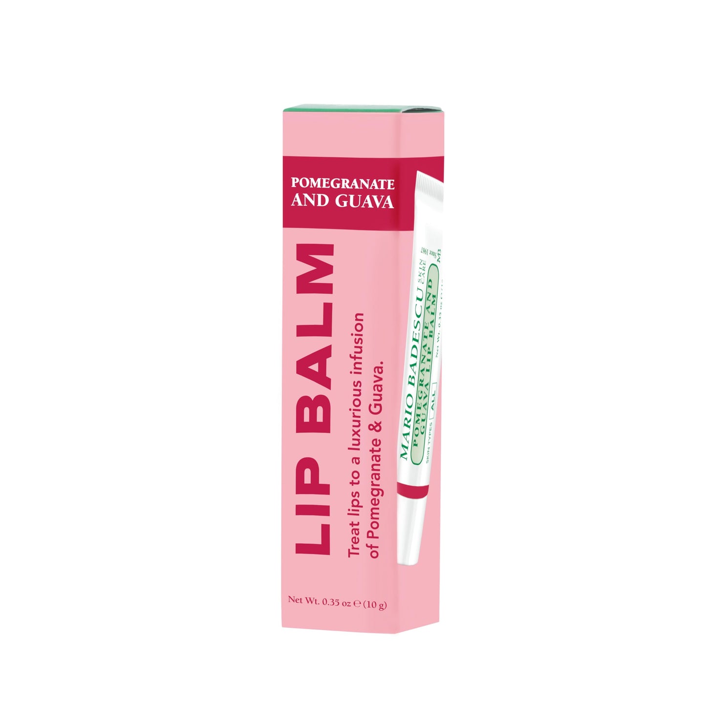 Mario Badescu Moisturizing Pomegranate & Guava Lip Balm for Dry Cracked Lips, Infused with Coconut Oil and Shea Butter, Ultra-Nourishing Lip Care Moisturizer for Soft, Smooth and Supple Lips, 0.35 Oz
