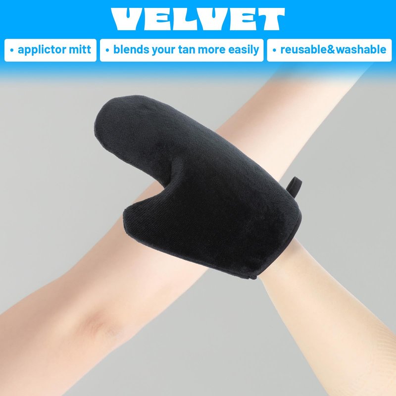 Lnngub 2 Pcs Self Tanning Mitt,Tanning Glove Black Tanning Mitts Self Tanner Self Tan Mitt Tanning Mitt Face Tanning Mitt Tanning Gloves for Self Tan Lotion Tanning Mitt Back Applicator for Men Women