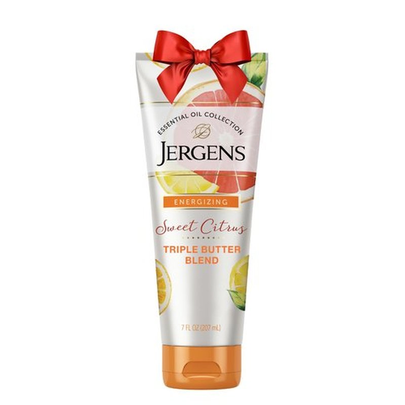 Jergens Sweet Citrus Body Butter Body and Hand Lotion, Moisturizer, 7 Ounce Lotion with Essential Oil for Indulgent Moisturization