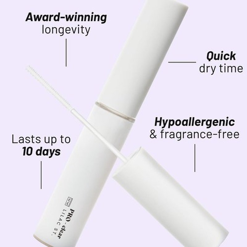 Lilac St - PRO Lash Glue (Clear) - Lash Cluster Glue - Quick Dry Formula - Mini Mascara Wand Applicator - Strong & Flexible Hold - Waterproof - Sensitive Eyes Safe - Cruelty Free, Vegan, Women Founded