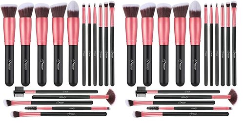 Makeup Brushes Makeup Brush Set - 16 Pcs BESTOPE PRO Premium Synthetic Foundation Concealers Eye Shadows Make Up Brush,Eyeliner Brushes(RoseGold) (Pack of 2)