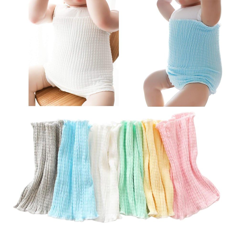 Zulaniu Baby Boys Belly Button Band Cotton Gtube Covers Girls Belly Protector Wraps Bellies Umbilical Hernias Truss Belt (10 Inch (Pack of 6))