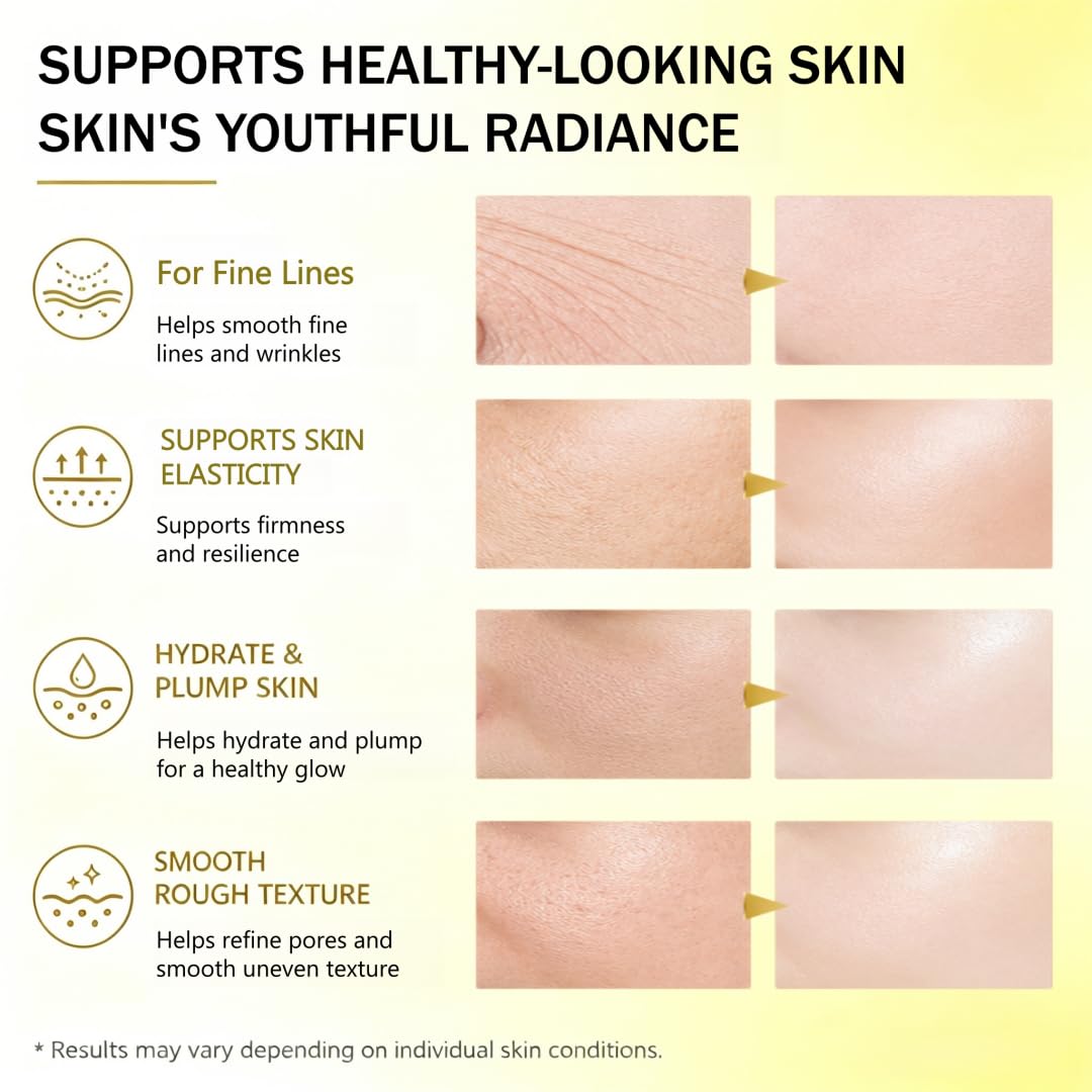 Deep Collagen Retinol Capsule Cream, 1.76 fl.oz - Golden Face & Neck Moisturizer with Hyaluronic Acid, Firming Hydrating Smoothing for All Skin Types