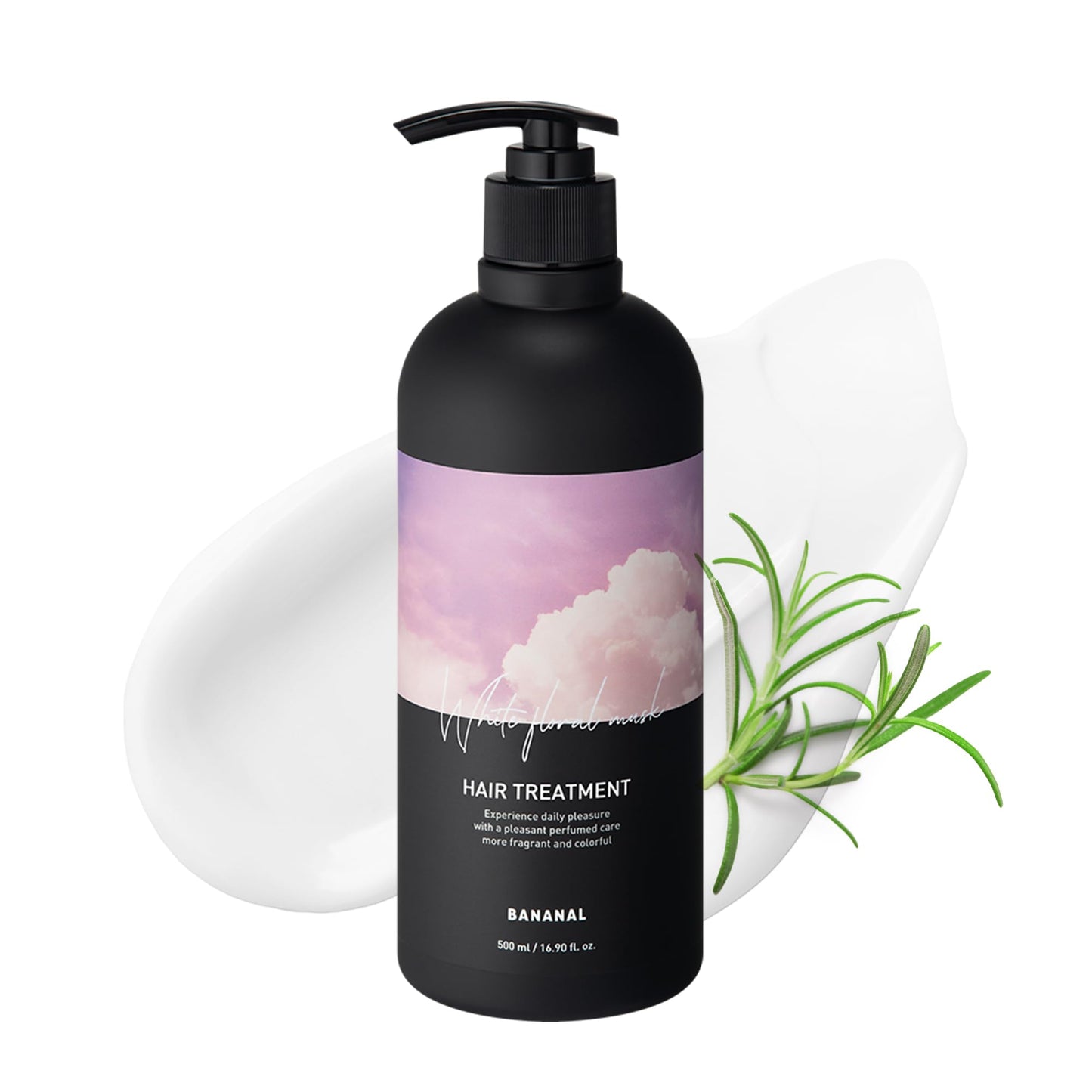 BANANAL Korean Hair Treatment Conditioner - Protein & Moisture-Rich for Damaged Hair- Keratin, Centella & Shea Butter - Smooth Finish w/Botanical Oils, White Floral Musk, 500ml / 16.9 fl oz