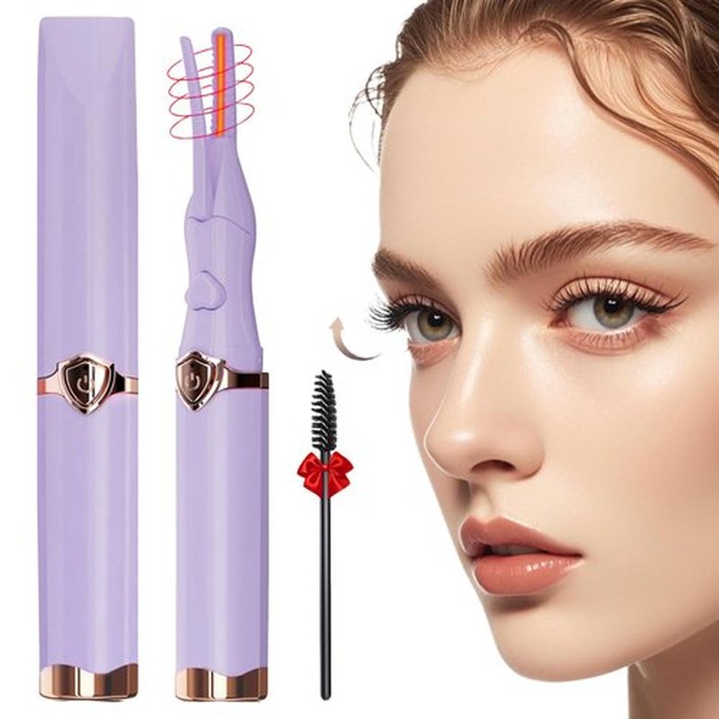 Heated Eyelash Curler - Fast Heat up in 8s - 3 Heat Modes with USB Rechargeable - Electric Eyelash Curler - 24 Hours Long Lasting (Purple)
