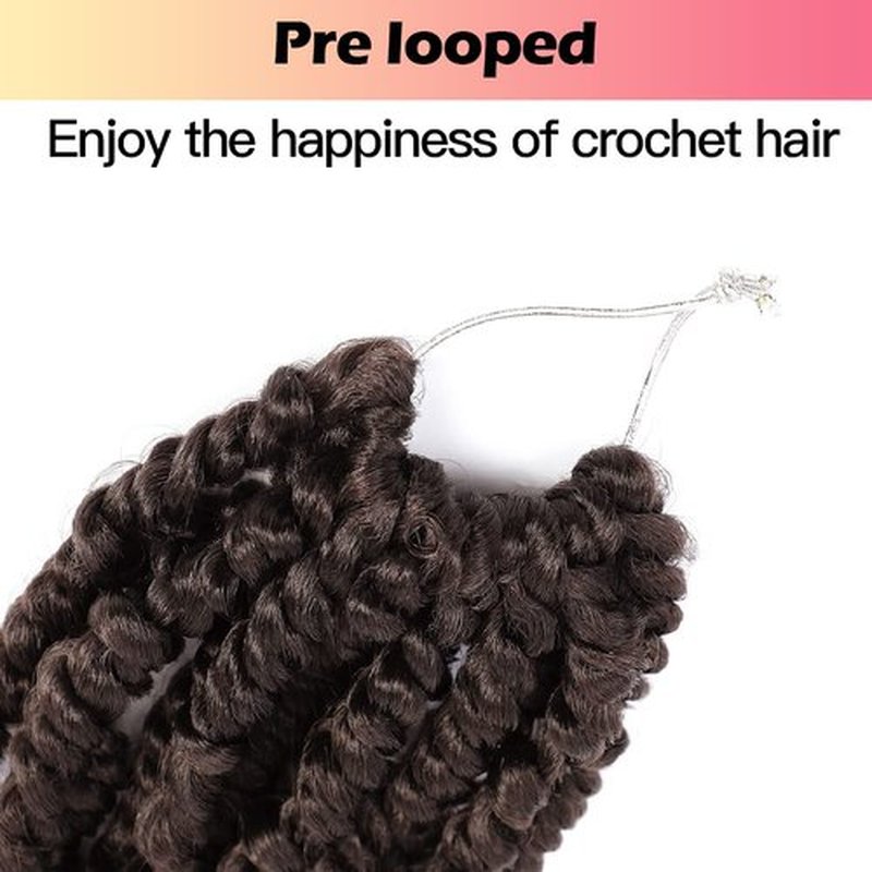 Niseyo 24 Inch Passion Twist Hair Pre-twisted 8 Packs Long Pre-looped Crochet Passion Twist Crochet Hair Long Braids (4#/Brown)