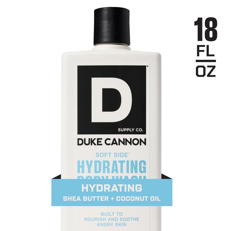 Duke Cannon Supply Co. Soft Side Hydrating Body Wash for Men – 18 oz Moisturizing Shower Gel, 3-Pack, Shea Butter & Oat Protein, Black Tea & Sandalwood Scent