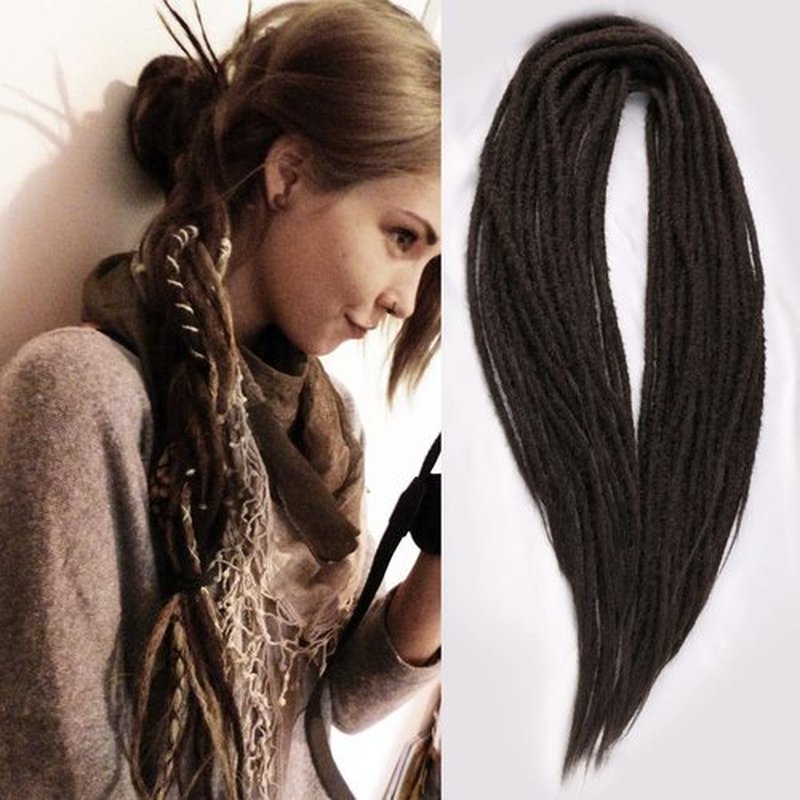 DAIRESS 24 Inch Double Ended Dreadlock Extensions Synthetic Dreads 10strands/pack Synthetic Braids Thin 0.6cm Soft Handmade Reggae Hair Hip-Hop Style Dread Extensions Locks Hair(10strands/pack,4#)