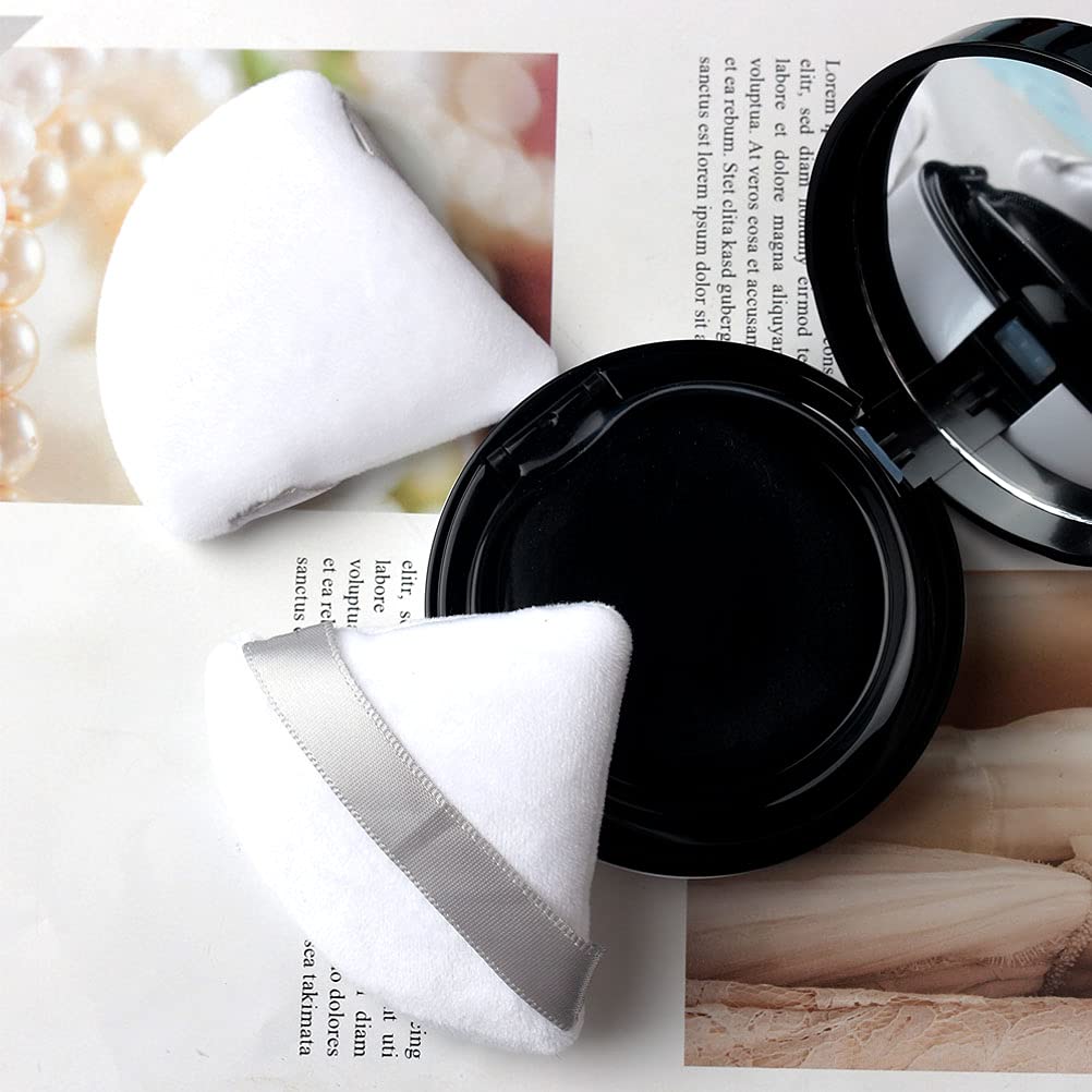 12 Pieces Triangle Powder Puff Setting for Face, Soft Velour Makeup Sponge, Pink