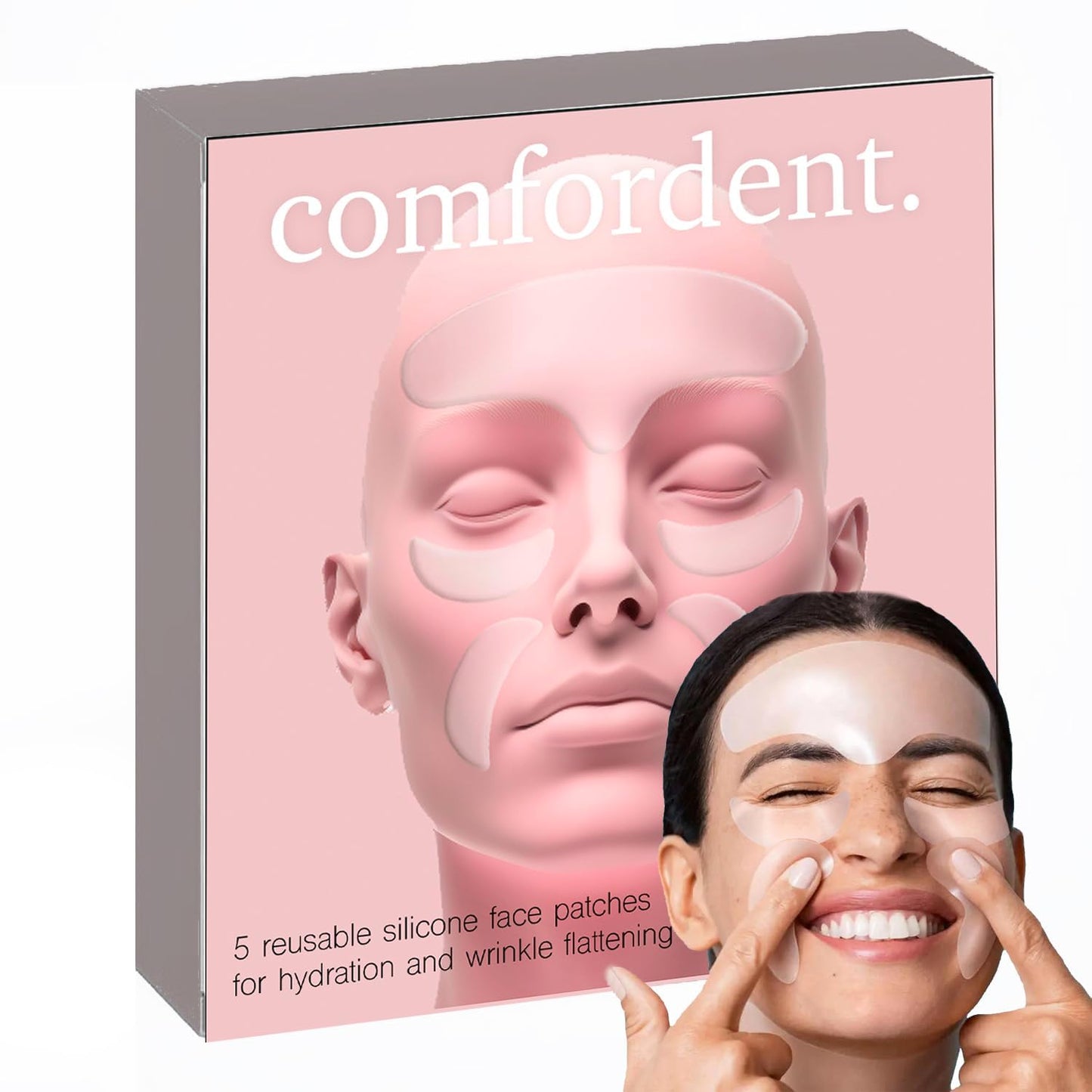 Comfordent Reusable Silicone Face Patches for Forehead & Fine Lines Overnight Smoothing