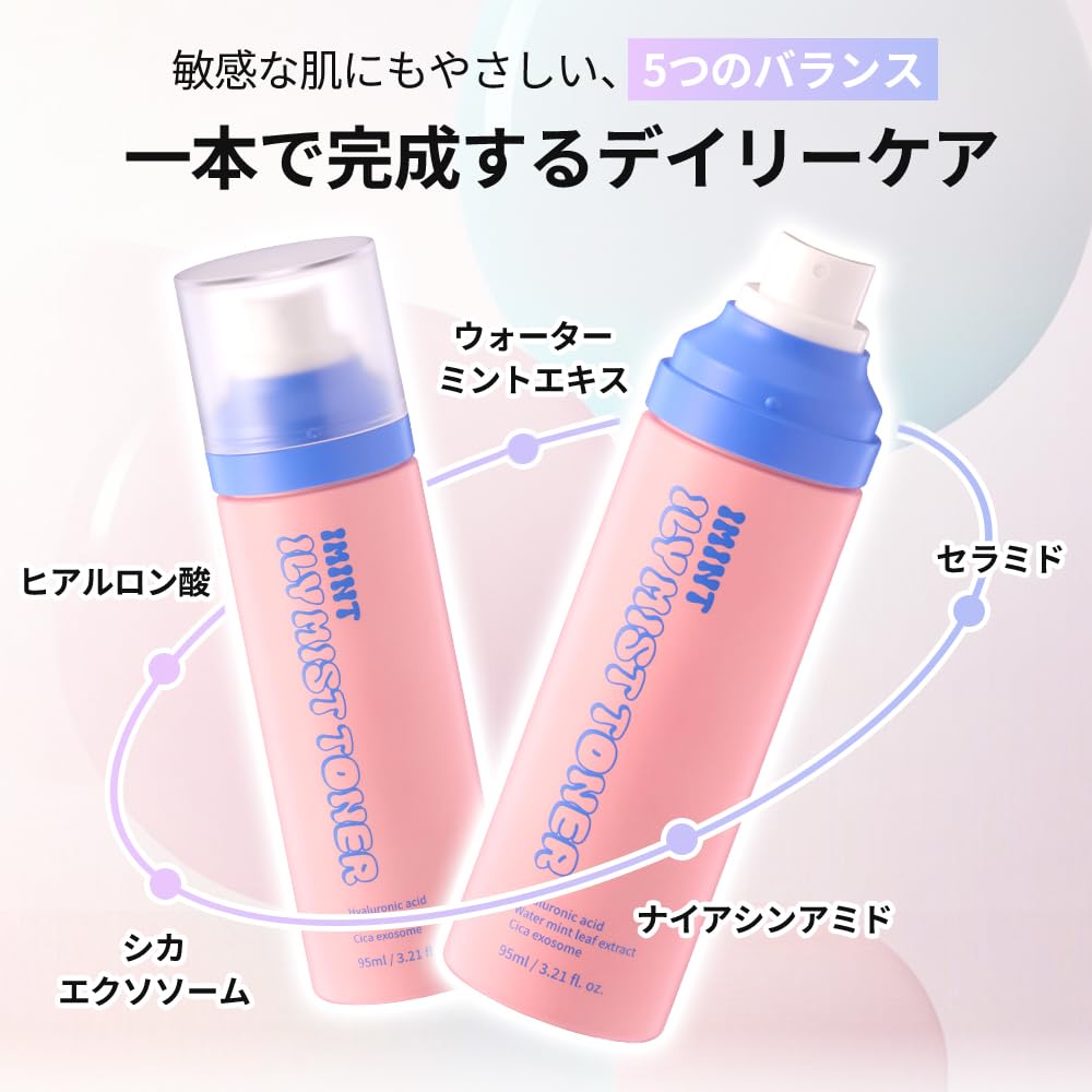 IMINT ILY Mist Toner – Hydrating & Soothing Facial Mist with Water Mint Leaf Extract, Hyaluronic Acid & Ceramide 95ml