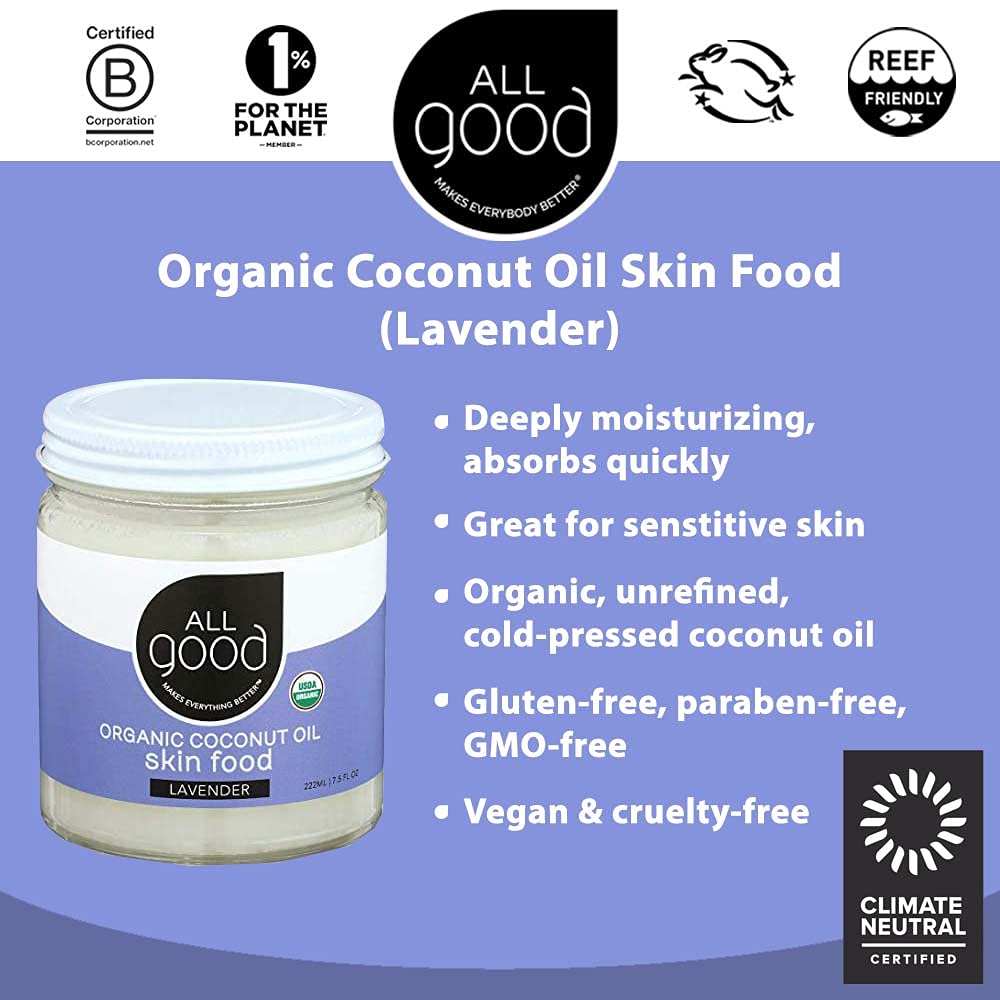 Organic Coconut Oil Skin Food - Natural Moisturizer & Vegan Skincare (2-Pack)