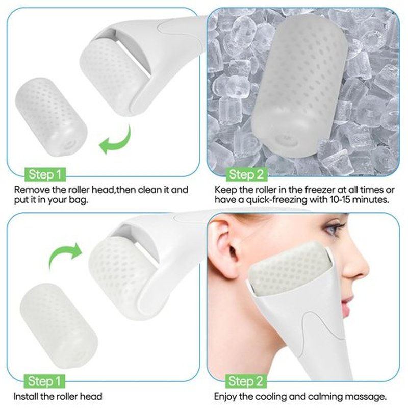Fronnor Ice Roller for Face,Eyes,Women Gifts Idea,Therapeutic Cooling to Tighten Brighten Complexion and Reduce Wrinkles,Massager Under Eye Puffiness,Migraine and Pain Relidf (White)