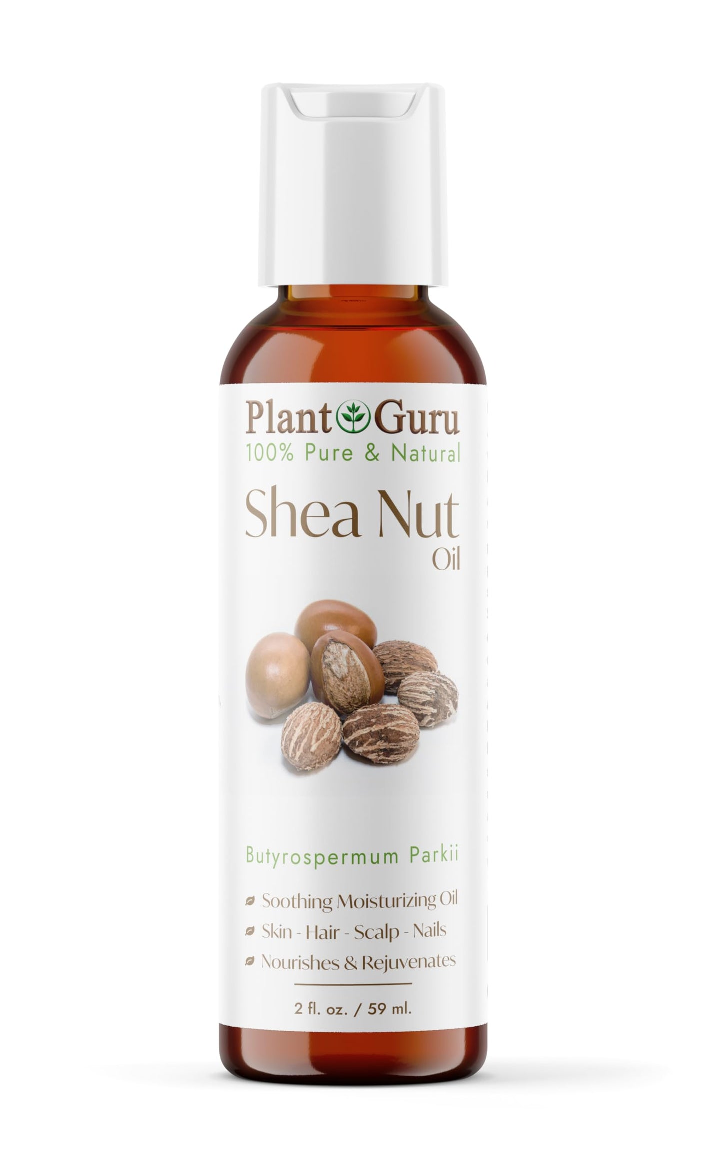 Plant Guru African Shea Nut Butter Oil 2 fl. oz. 100% Pure Natural Skin, Face, Hair Growth And Moisturizer. DIY Body Butters, Lotions, Creams, Lip Balm And Soap Making.