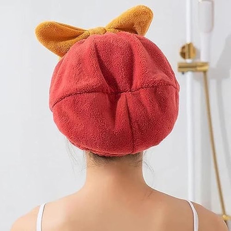 Probablei New Super Absorbent Hair Towel Wrap for Wet Hair,Microfiber Hair Drying Caps,Efficient Hair Towel,Absorbent Hair Towel Wrap with Bow,Fast Drying Cap for Curly Long Thick Hair (2pcs-4)