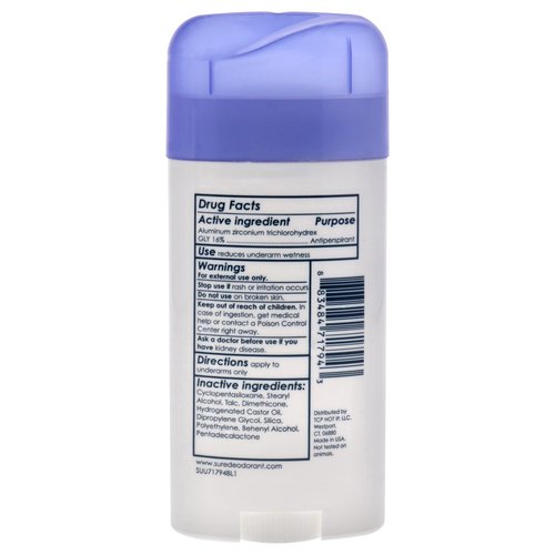 Sure Deodorant 2.7 Ounce Original Solid Unscented (79ml) (Pack of 6)